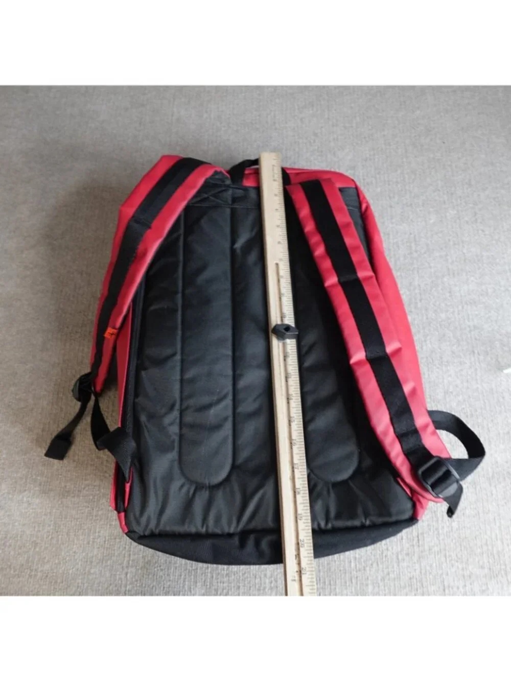 Shrine Backpack Black Red Solid Sneaker Compartment Travel